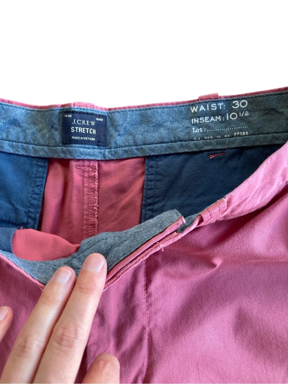 J.Crew Stretch Chino Shorts Men’s 30 Pink 10.5” Inseam Preppy Coastal